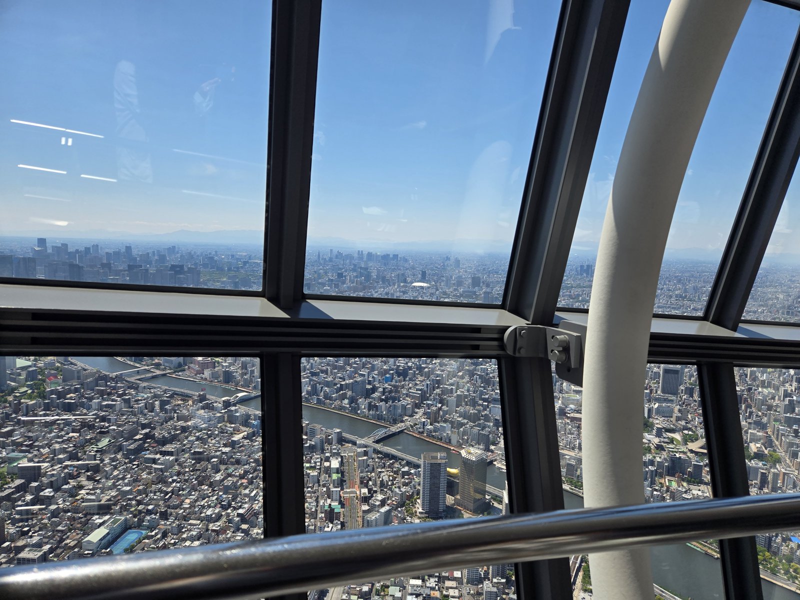 Tokyo and the Sumida River seen from the Tokyo Skytree observation deck.